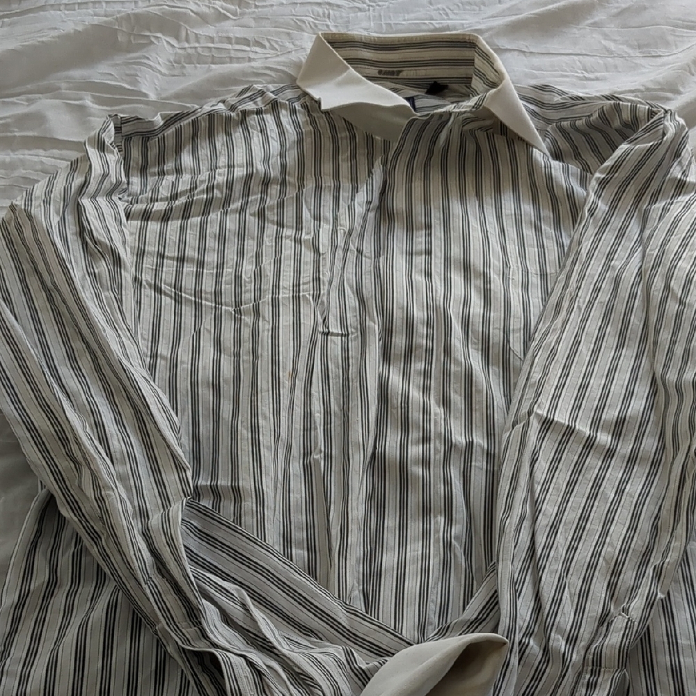 Men's Striped Black and White Shirt